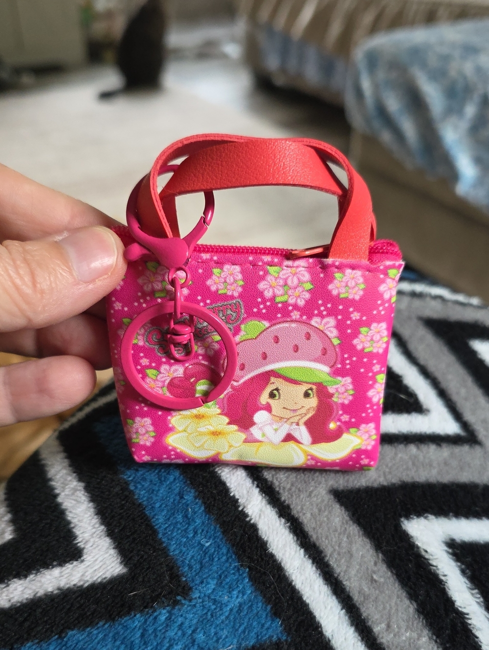 Pink Strawberry Shortcake Mini Tote Keychain